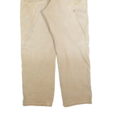 CARHARTT Mens Beige Relaxed Straight Cotton Blend Trousers W38 L30 Workwear Zip