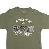 CHAMPION Mens Green Property Of Stan State Graphic T-Shirt M Crew Neck Short