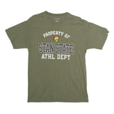 CHAMPION Mens Green Property Of Stan State Graphic T-Shirt M Crew Neck Short