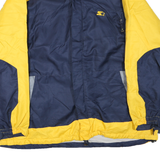 STARTER Mens Blue & Yellow Zip Jacket 2XL Polyester Blend Colourblock Casual