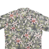COOKE STREET Mens Black & Cream Floral Cotton Shirt M Summer Casual