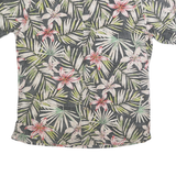 COOKE STREET Mens Black & Cream Floral Cotton Shirt M Summer Casual