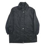 Womens Black Jacket UK 18 Polyester Zip Plain Casual Lightweight Outerwear