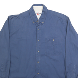 CHASE AUTHENTICS Mens Blue Cotton Button-Down Shirt M Casual Long Sleeve