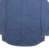 CHASE AUTHENTICS Mens Blue Cotton Button-Down Shirt M Casual Long Sleeve