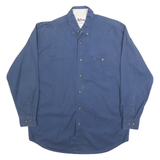CHASE AUTHENTICS Mens Blue Cotton Button-Down Shirt M Casual Long Sleeve