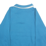 CHEETAH Womens Blue & White Collared S Sweatshirt Polyester Blend Pullover