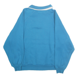 CHEETAH Womens Blue & White Collared S Sweatshirt Polyester Blend Pullover