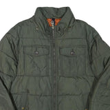 TOMMY HILFIGER Mens Green Bomber Jacket S Polyester Blend Plain Zip Casual