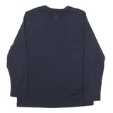 ADIDAS Mens Black Long Sleeve Crew Neck Logo Cotton Blend L T-Shirt