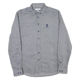 U.S. POLO ASSN Mens Blue Button-Down Shirt M Cotton Blend Classic Fit Casual