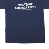 GILDAN Mens Navy Blue Nevada Graphic T-Shirt L Short Sleeve Crew Neck America