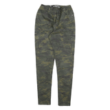 CLOCKHOUSE Womens Cotton Blend Green Camouflage Slim Skinny Trousers W26 L30