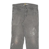 CARHARTT Mens Jeans Grey Relaxed Straight Denim Medium W34 L32 Workwear Utility