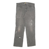 CARHARTT Mens Jeans Grey Relaxed Straight Denim Medium W34 L32 Workwear Utility