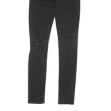 LEVI'S 721 Womens Black Regular Skinny Denim Medium W25 L30 Distressed Jeans