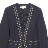 MICHAEL KORS Womens Black Studded Jacket XS Polyester Blend Tailored Stylish