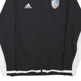 ADIDAS Mens Black & White United Soccer Coaches Track Jacket M Polyester Blend
