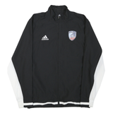 ADIDAS Mens Black & White United Soccer Coaches Track Jacket M Polyester Blend