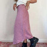Unbranded Midi Skirt - 28W UK 8 Pink Polyester