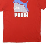PUMA Mens Red Blue Logo Graphic T-Shirt M Short Sleeve Crew Neck Cotton Blend