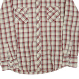 WRANGLER Mens Beige & Maroon Check Shirt XL Classic Western Style Long Sleeve