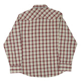 WRANGLER Mens Beige & Maroon Check Shirt XL Classic Western Style Long Sleeve