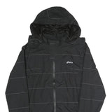 ASICS Mens Black Jacket L Polyester Plain Lightweight Hooded Zip