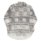 HESS MATTER Mens Beige Pattern Shirt L Cotton Blend Long Sleeve Casual