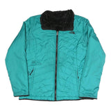 THE NORTH FACE Womens Blue & Black Outdoor Jacket L Polyester Blend Woven Plain