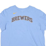 NIKE Mens Blue Brewers Graphic T-Shirt 2XL Short Sleeve Crew Neck Sportswear