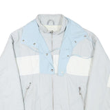 ALPIN Womens Light Blue & White Jacket M Polyester Blend Zip Casual Outerwear