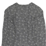 Womens Black & White Floral Jacket L Polyester Button Closure Classic Fit