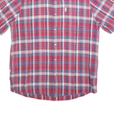 BARBOUR Mens Red & Blue Check Shirt M Cotton Blend Button Down Summer Casual