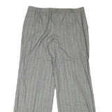ESCADA Womens Cotton Blend Grey Pinstripe Regular Straight Trousers W34 L33