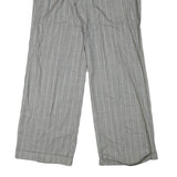ESCADA Womens Cotton Blend Grey Pinstripe Regular Straight Trousers W34 L33