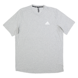 ADIDAS Mens Grey Athletic T-Shirt XL Short Sleeve Crew Neck Cotton Blend