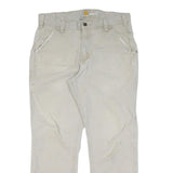 CARHARTT Mens Cotton Beige Regular Straight Trousers W34 L30 Workwear Zip