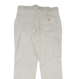 CARHARTT Mens Cotton Beige Regular Straight Trousers W34 L30 Workwear Zip