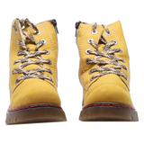 RIEKER Lace-Up Boots Yellow Suede Womens UK 5