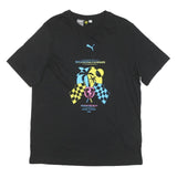PUMA Mens Black Scuderia Ferrari Graphic T-Shirt L Short Sleeve Crew Neck