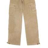 AMERICAN EAGLE Womens Cotton Blend Beige Regular Fit Cargo Trousers W25 L30