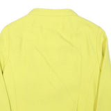 Womens Yellow Wool Blend Button Jacket XS Plain Classic Fit Bow Detail