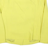 Womens Yellow Wool Blend Button Jacket XS Plain Classic Fit Bow Detail