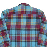 ANCHOR BLUE Mens Blue & Maroon Checked Cotton Shirt XL Long Sleeve Casual
