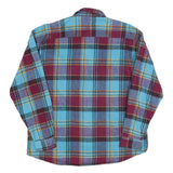 ANCHOR BLUE Mens Blue & Maroon Checked Cotton Shirt XL Long Sleeve Casual