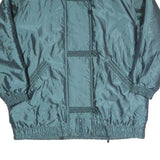 Mens Blue Polyester Blend Jacket L Zip Plain Windbreaker Outdoor Casual