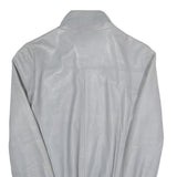 ANTHONY MORATO Mens Grey Leather Jacket S Leather Bomber Zip Closure