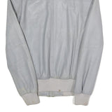 ANTHONY MORATO Mens Grey Leather Jacket S Leather Bomber Zip Closure