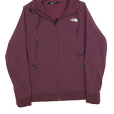 THE NORTH FACE Womens Maroon Jacket S Polyester Blend Plain Hooded Zip Outdoor